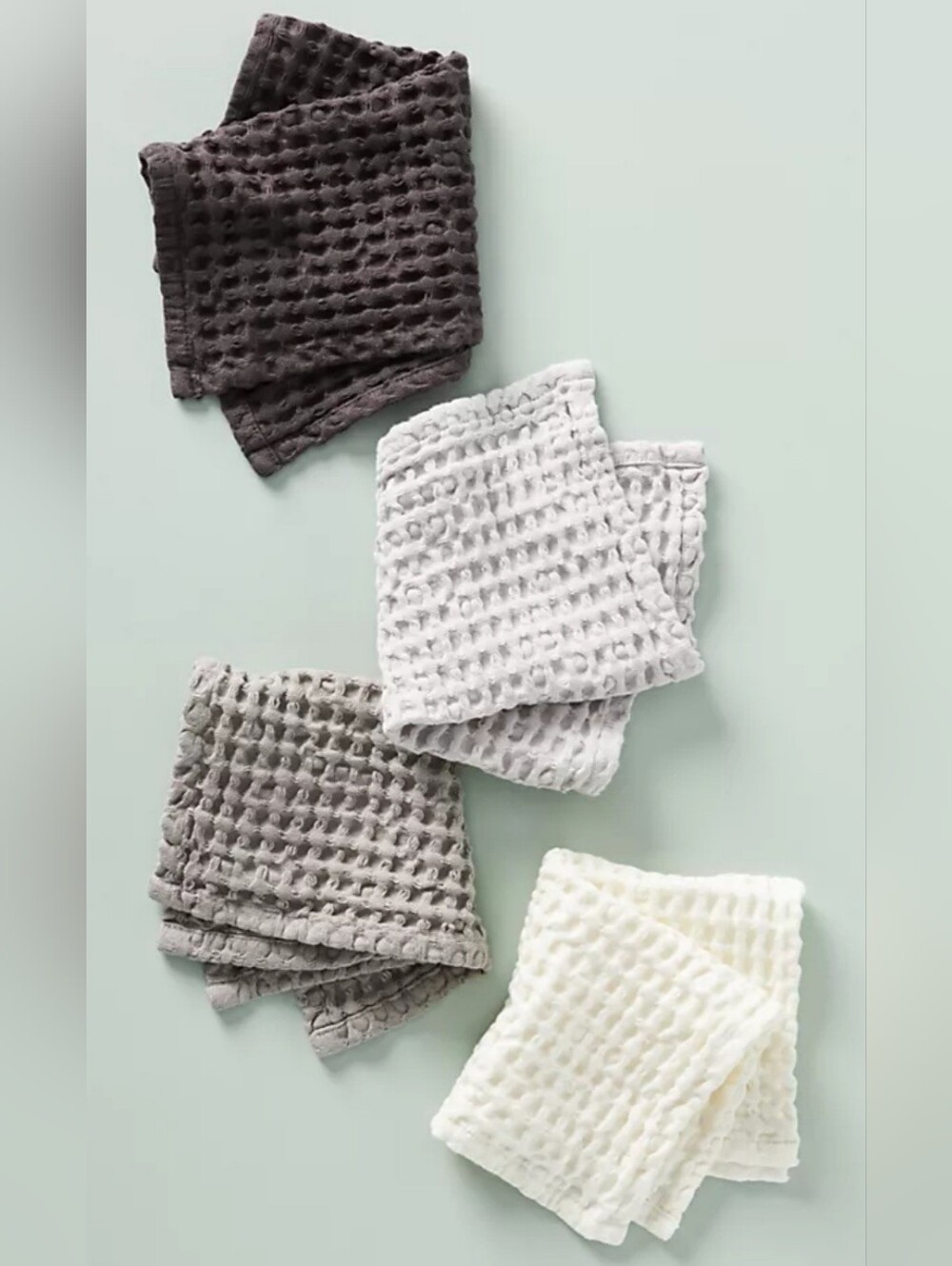 Anthropologie, Market Waffle Dishcloths in Neutral, Set of 4 - Picture 2 of 2